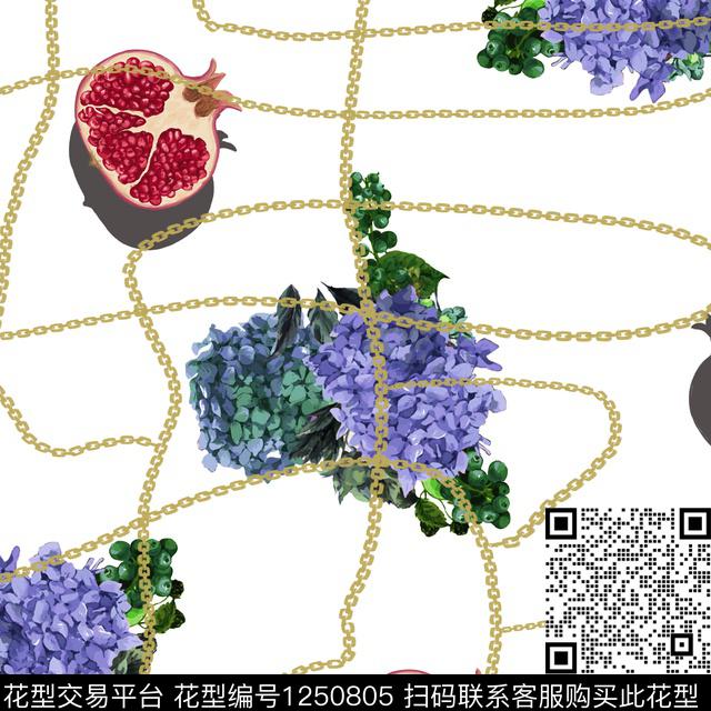 花卉数码华亿平台链条数码印花华亿平台下载（图片编号: 1250805） - 瓦栏（Walan）