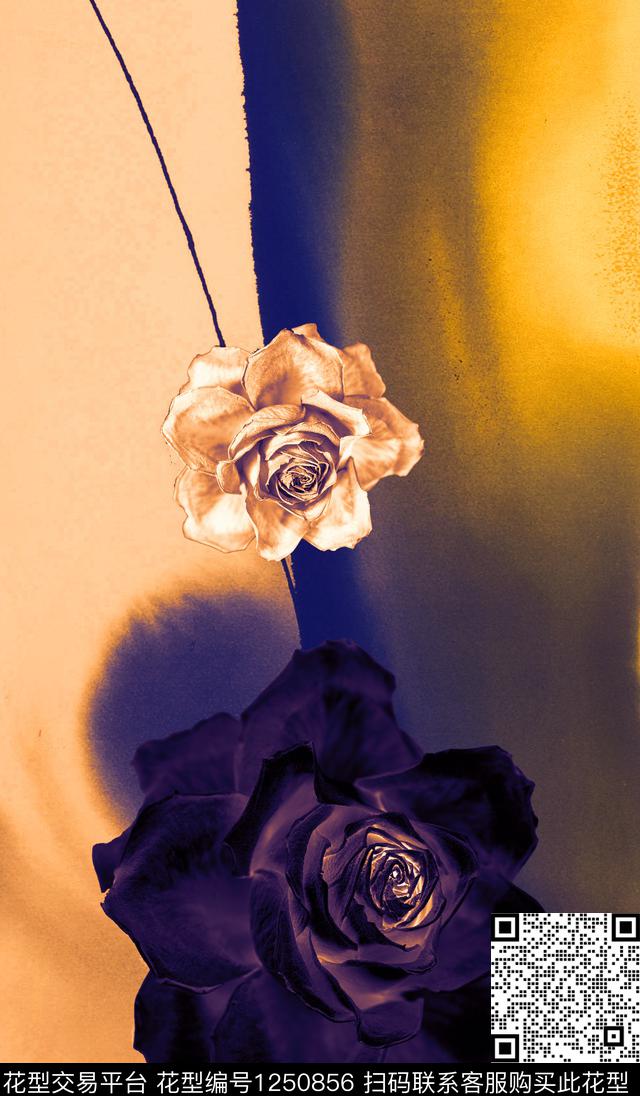 素雅渐变定位花数码印花华亿平台下载（图片编号: 1250856） - 瓦栏（Walan）