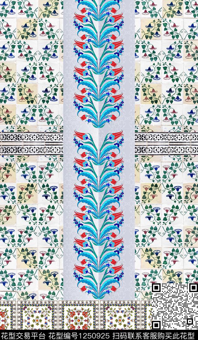 波西米亚民族风花纹数码印花华亿平台下载（图片编号: 1250925） - 瓦栏（Walan）