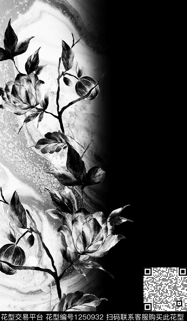 素雅渐变定位花数码印花华亿平台下载（图片编号: 1250932） - 瓦栏（Walan）