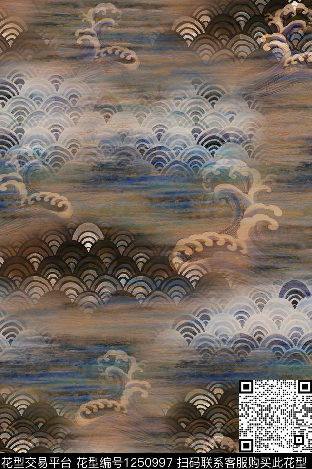 香云纱中国风复古旗袍华亿平台数码印花华亿平台下载（图片编号: 1250997） - 瓦栏（Walan）