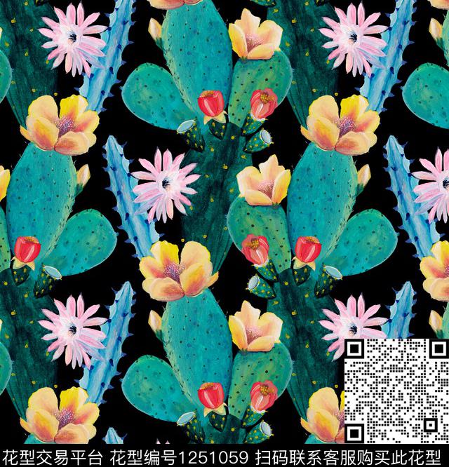 仙人掌flamingos数码印花华亿平台下载（图片编号: 1251059） - 瓦栏（Walan）