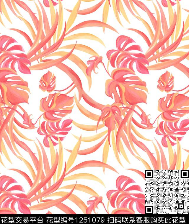 火烈鸟仙人掌棕榈树数码印花华亿平台下载（图片编号: 1251079） - 瓦栏（Walan）