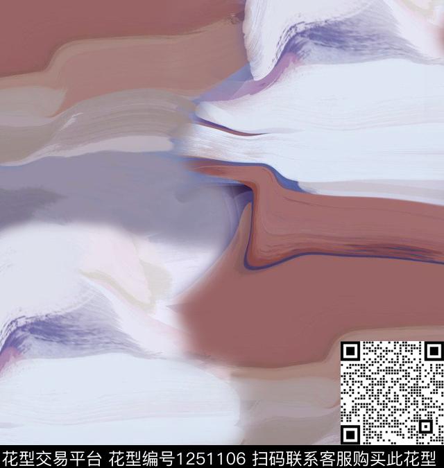 笔触流体画watrtcolor数码印花华亿平台下载（图片编号: 1251106） - 瓦栏（Walan）