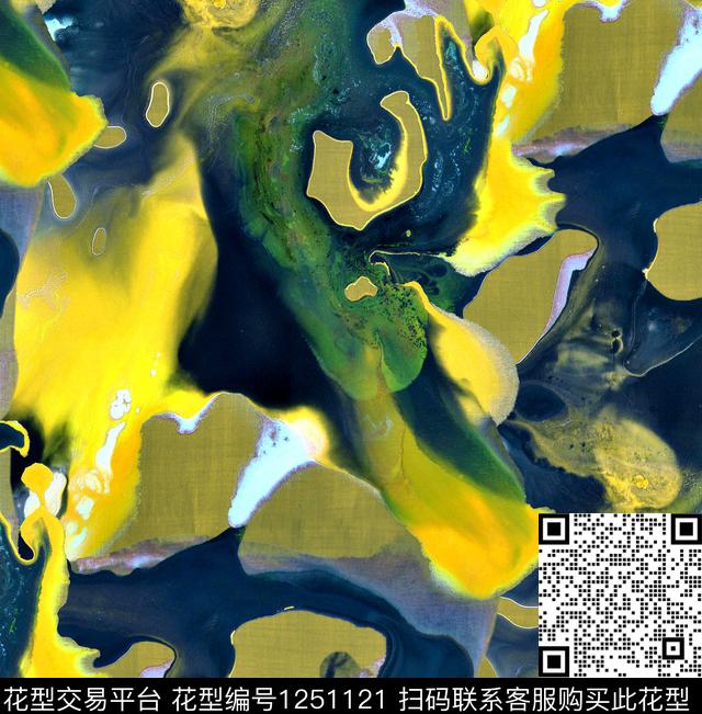 笔触流体画watrtcolor数码印花华亿平台下载（图片编号: 1251121） - 瓦栏（Walan）