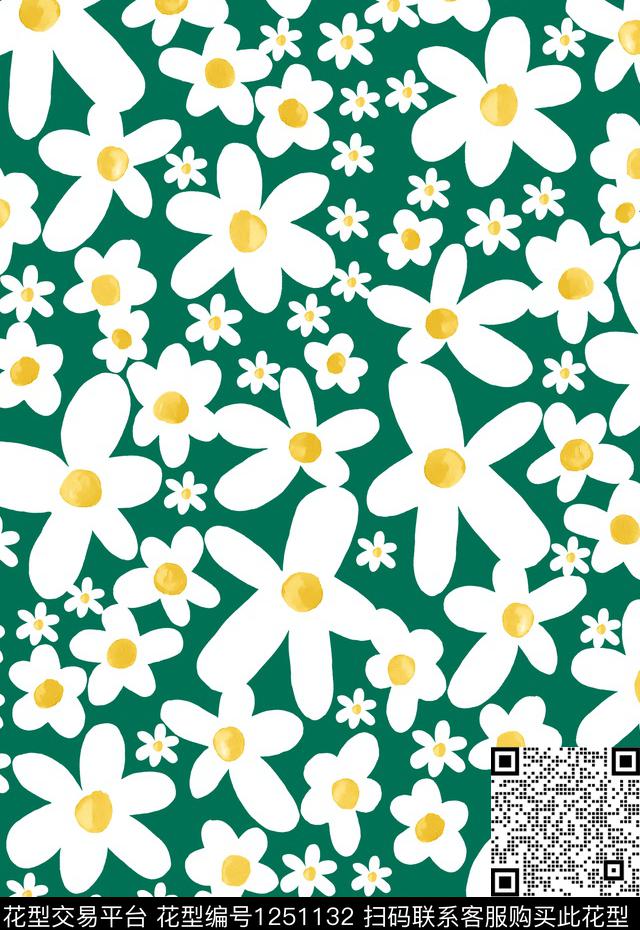 小碎花小雏菊daisy传统印花华亿平台下载（图片编号: 1251132） - 瓦栏（Walan）