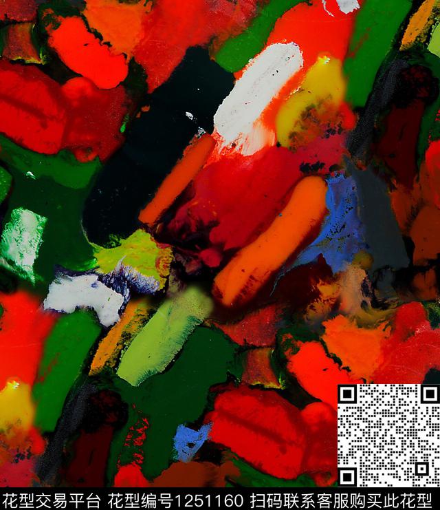 笔触流体画watrtcolor数码印花华亿平台下载（图片编号: 1251160） - 瓦栏（Walan）