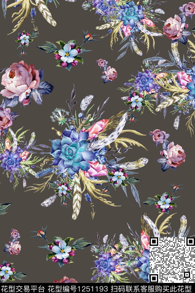 花卉女装数码印花华亿平台下载（图片编号: 1251193） - 瓦栏（Walan）