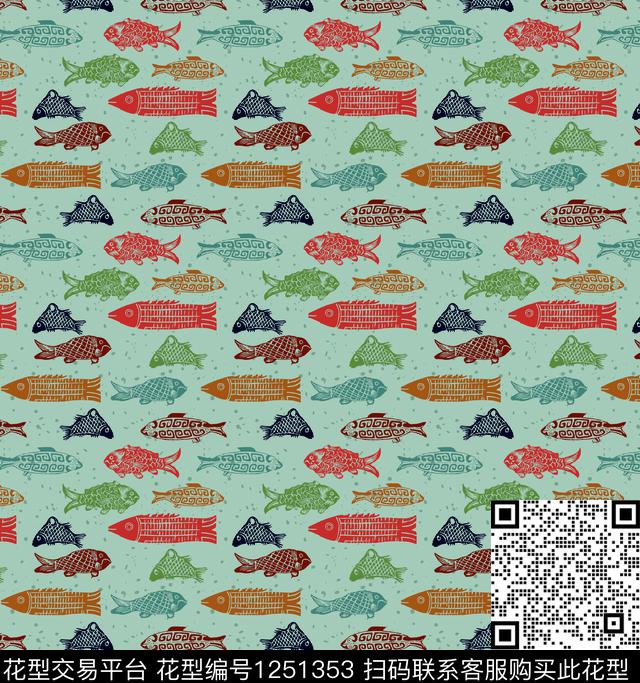 海洋中国风唐装数码印花华亿平台下载（图片编号: 1251353） - 瓦栏（Walan）