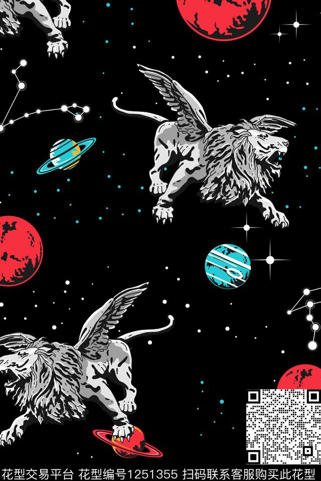 大牌风星空地球数码印花华亿平台下载（图片编号: 1251355） - 瓦栏（Walan）