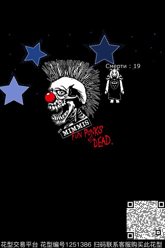 卡通骷髅男装数码印花华亿平台下载（图片编号: 1251386） - 瓦栏（Walan）