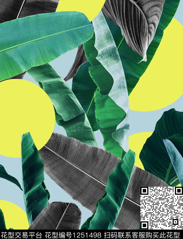 棕榈树绿植树叶热带华亿平台数码印花华亿平台下载（图片编号: 1251498） - 瓦栏（Walan）