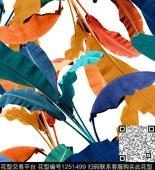 棕榈树绿植树叶热带华亿平台数码印花华亿平台下载（图片编号: 1251499） - 瓦栏（Walan）