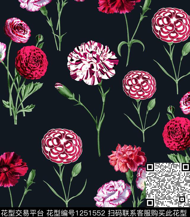 康乃馨数码印花华亿平台下载（图片编号: 1251552） - 瓦栏（Walan）
