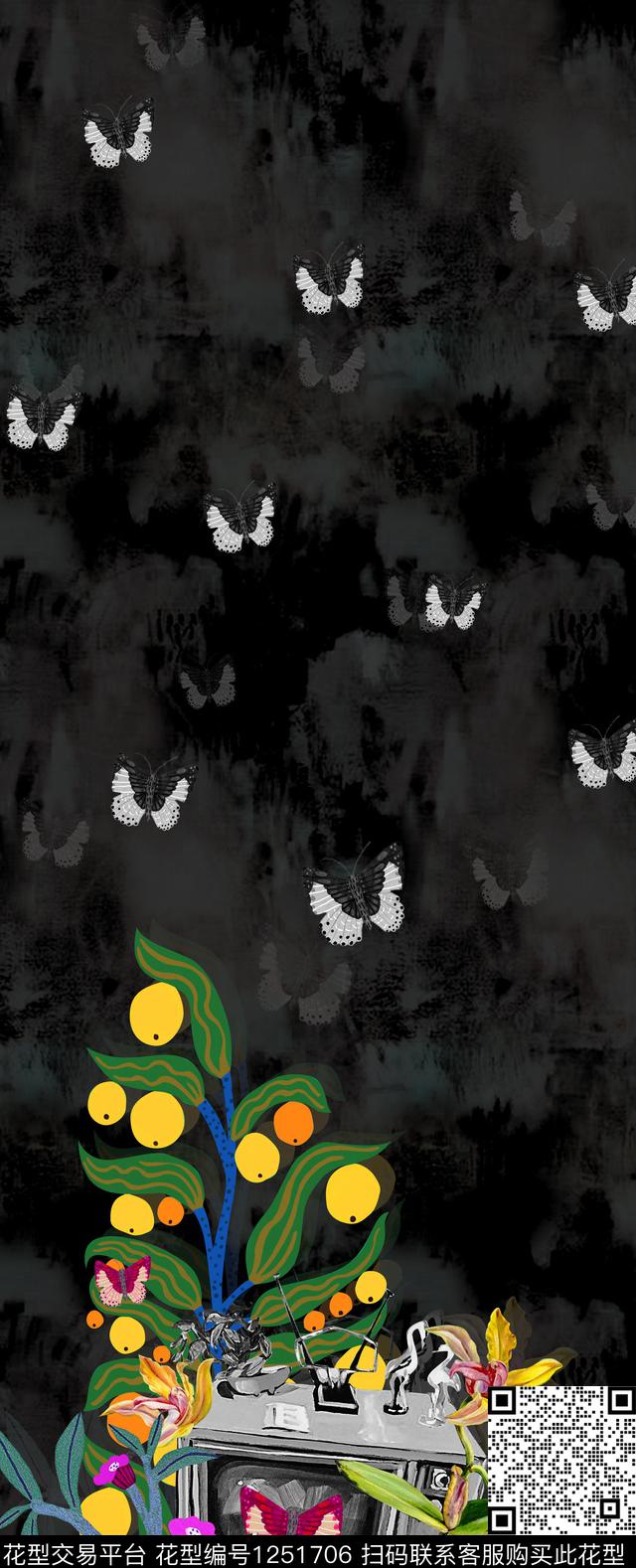 定位花树枝数码定位花数码印花华亿平台下载（图片编号: 1251706） - 瓦栏（Walan）