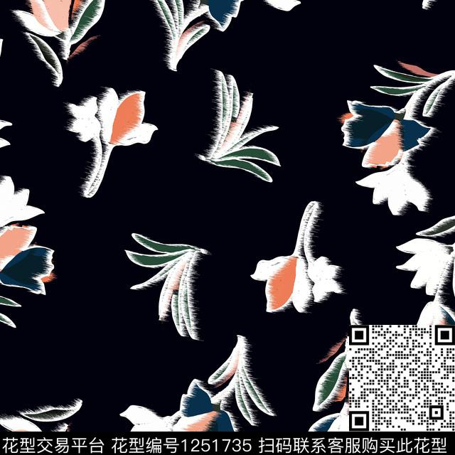 大牌风花卉数码华亿平台数码印花华亿平台下载（图片编号: 1251735） - 瓦栏（Walan）