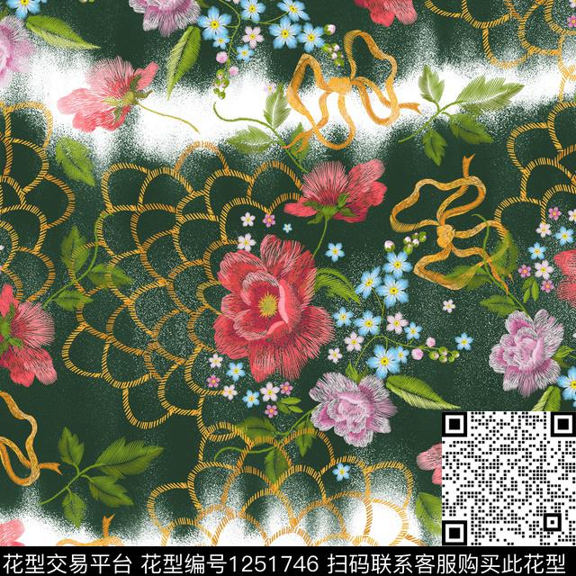 扎染华亿平台大牌风绣花华亿平台数码印花华亿平台下载（图片编号: 1251746） - 瓦栏（Walan）