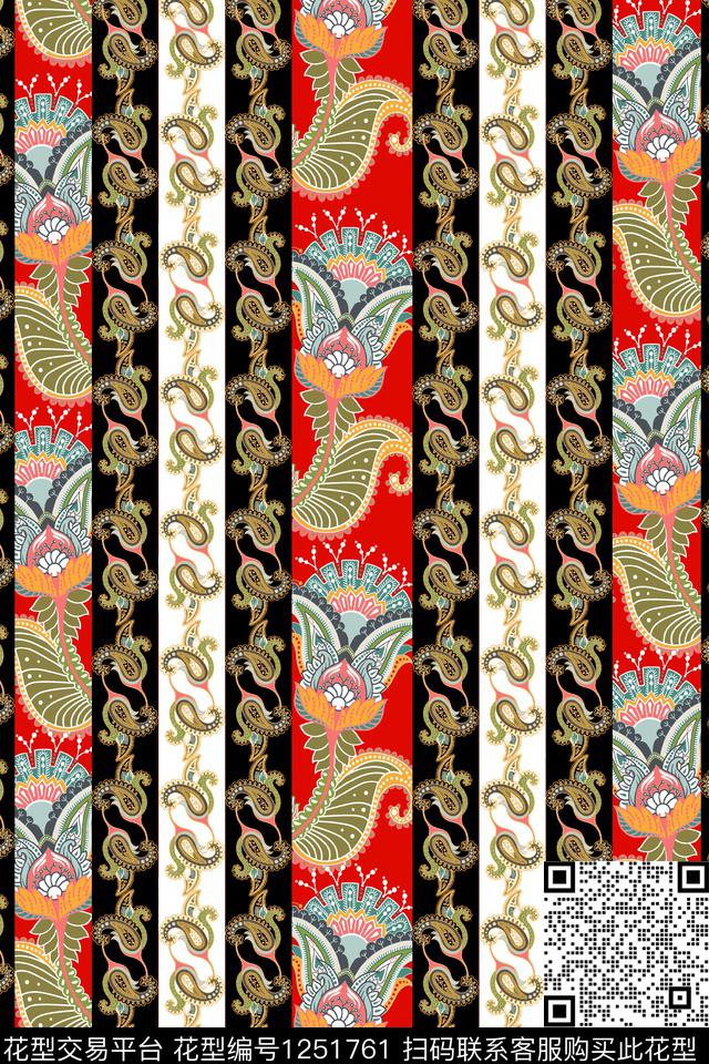 大牌风民族风佩斯利数码印花华亿平台下载（图片编号: 1251761） - 瓦栏（Walan）