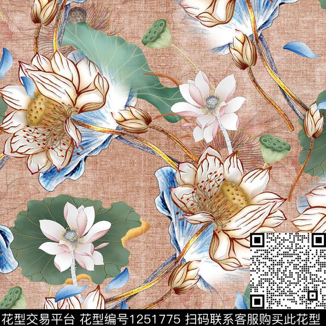 大牌风复古数码华亿平台数码印花华亿平台下载（图片编号: 1251775） - 瓦栏（Walan）