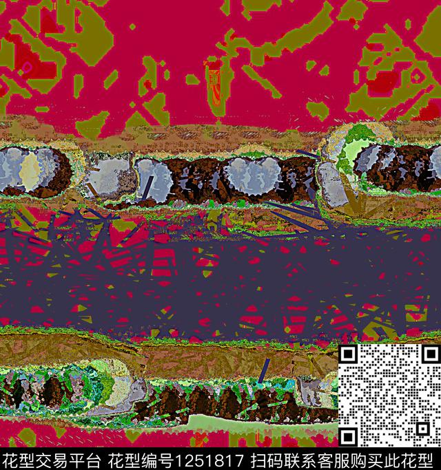 格子几何抽象数码印花华亿平台下载（图片编号: 1251817） - 瓦栏（Walan）