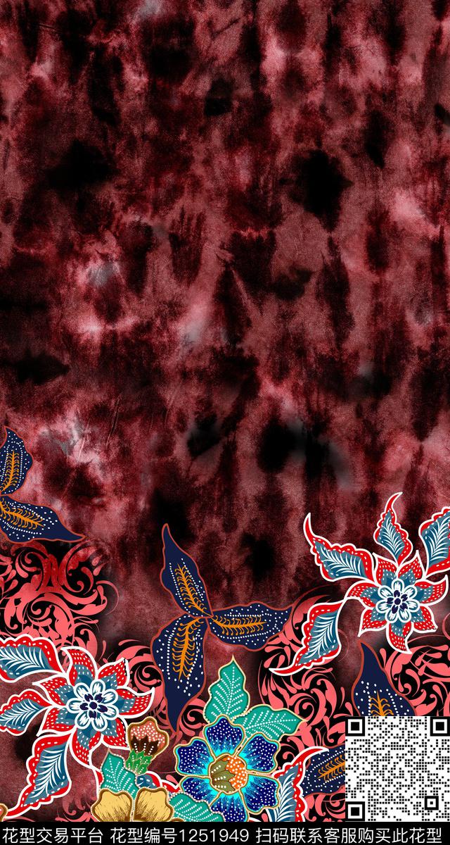 数码定位花复古定位花数码印花华亿平台下载（图片编号: 1251949） - 瓦栏（Walan）
