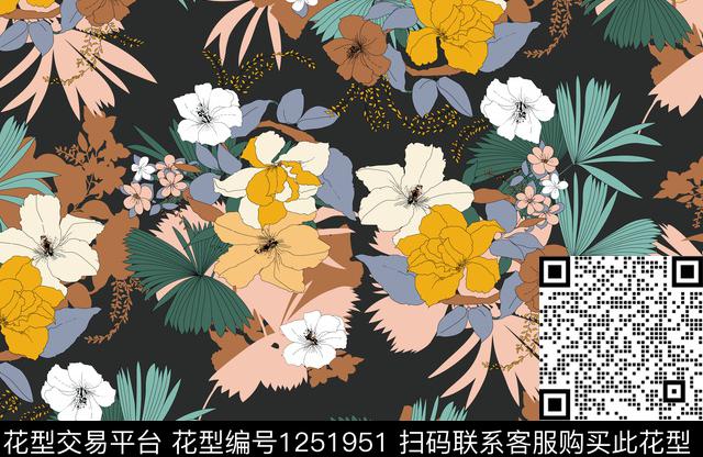 花卉女装传统印花华亿平台下载（图片编号: 1251951） - 瓦栏（Walan）