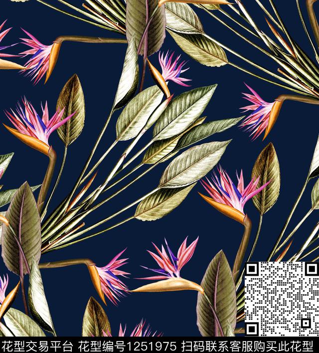 小碎花豹纹绿植树叶数码印花华亿平台下载（图片编号: 1251975） - 瓦栏（Walan）