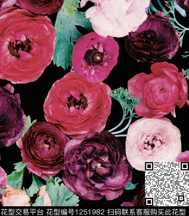 大花VALENTINO杨牡丹数码印花华亿平台下载（图片编号: 1251982） - 瓦栏（Walan）