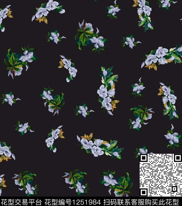 小碎花豹纹绿植树叶数码印花华亿平台下载（图片编号: 1251984） - 瓦栏（Walan）