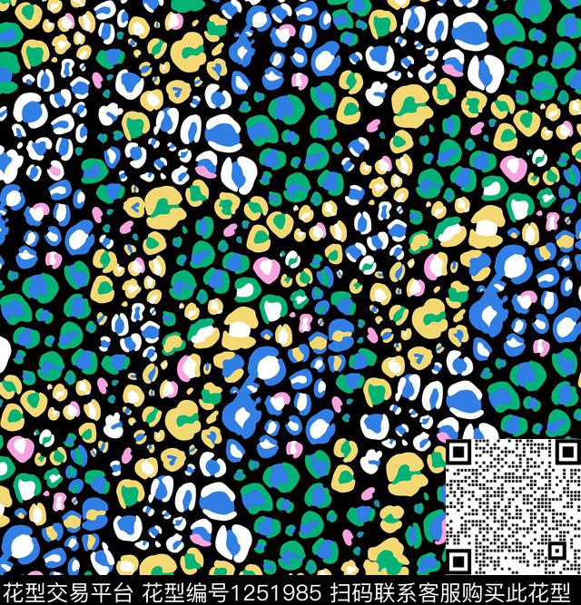 小碎花豹纹绿植树叶数码印花华亿平台下载（图片编号: 1251985） - 瓦栏（Walan）