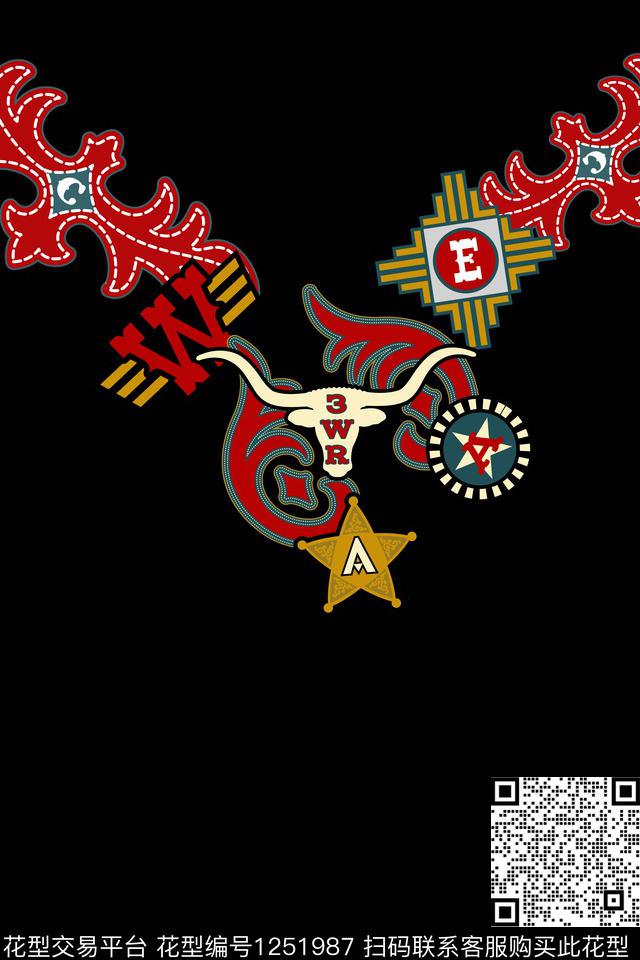 卡通趣味男装数码印花华亿平台下载（图片编号: 1251987） - 瓦栏（Walan）