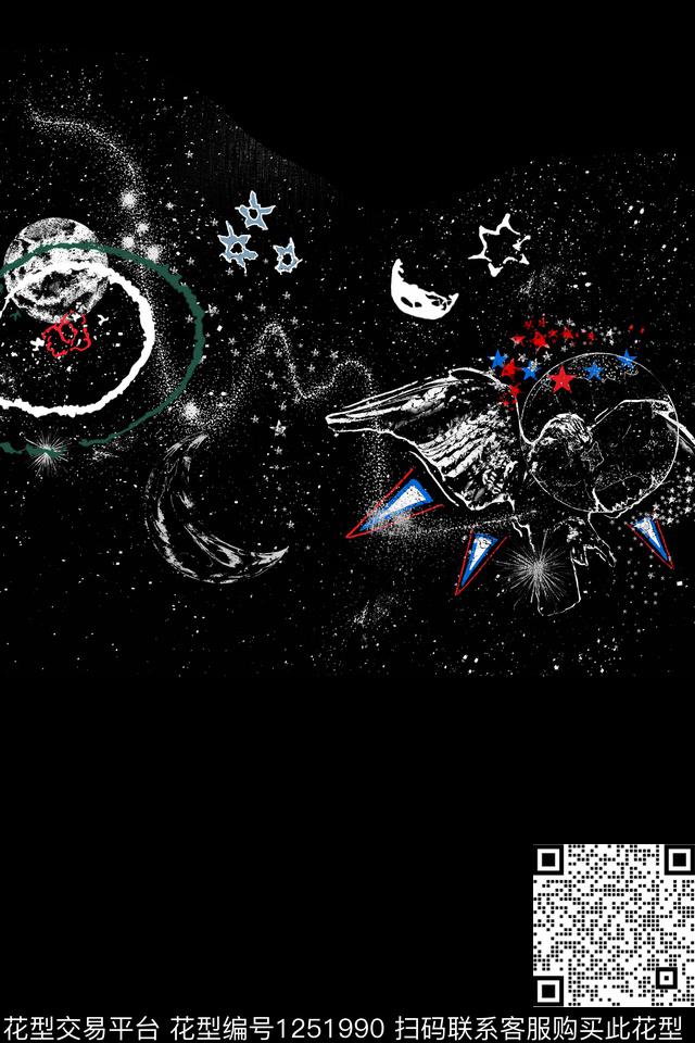 卡通定位花趣味数码印花华亿平台下载（图片编号: 1251990） - 瓦栏（Walan）