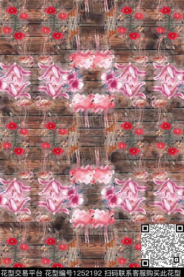 花卉底纹电脑合成数码印花华亿平台下载（图片编号: 1252192） - 瓦栏（Walan）