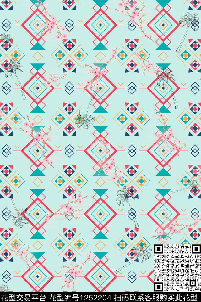 底纹电脑合成民族风数码印花华亿平台下载（图片编号: 1252204） - 瓦栏（Walan）