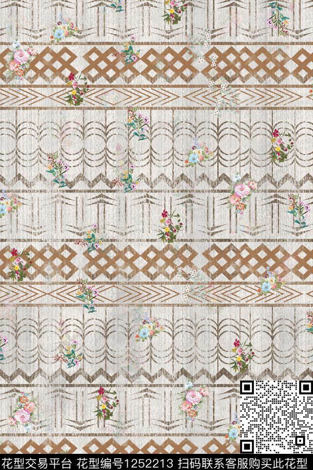 花卉底纹电脑合成数码印花华亿平台下载（图片编号: 1252213） - 瓦栏（Walan）