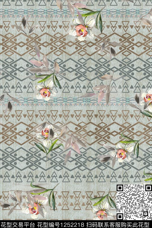 花卉底纹电脑合成数码印花华亿平台下载（图片编号: 1252218） - 瓦栏（Walan）