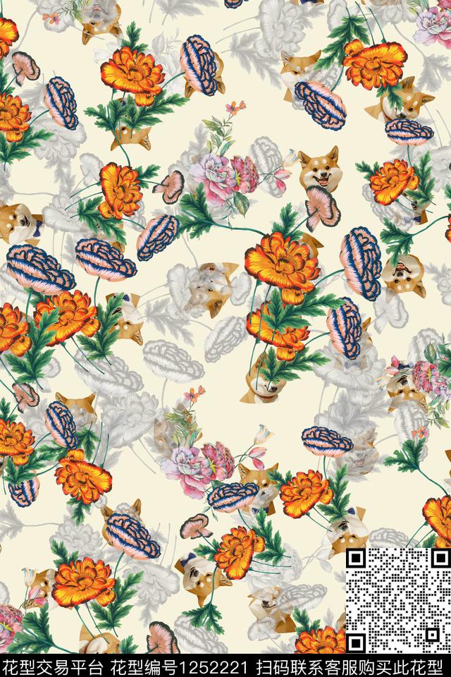 花卉底纹电脑合成数码印花华亿平台下载（图片编号: 1252221） - 瓦栏（Walan）