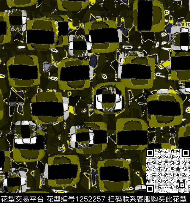 格子几何抽象数码印花华亿平台下载（图片编号: 1252257） - 瓦栏（Walan）