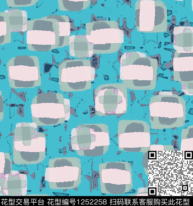 格子几何抽象数码印花华亿平台下载（图片编号: 1252258） - 瓦栏（Walan）