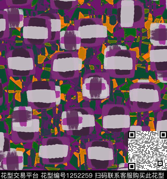 格子几何抽象数码印花华亿平台下载（图片编号: 1252259） - 瓦栏（Walan）