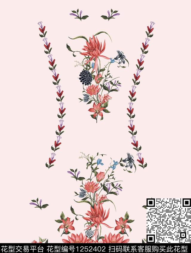 定位花大牌风数码印花华亿平台下载（图片编号: 1252402） - 瓦栏（Walan）