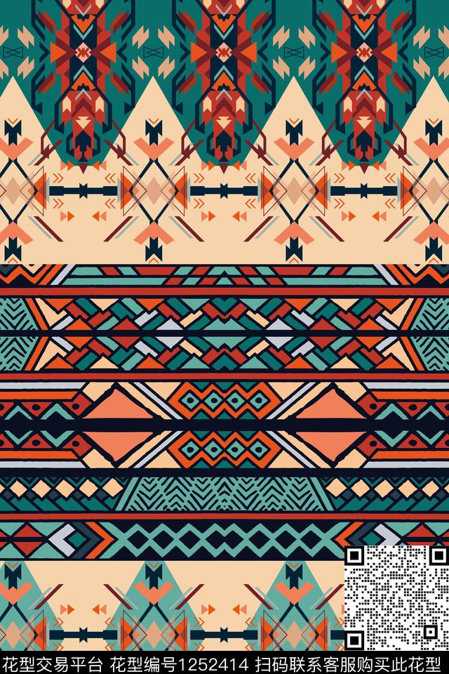 秋冬华亿平台波西米亚部落风传统印花华亿平台下载（图片编号: 1252414） - 瓦栏（Walan）