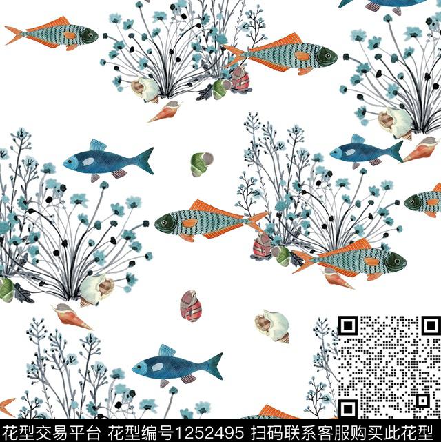海洋鱼热带华亿平台数码印花华亿平台下载（图片编号: 1252495） - 瓦栏（Walan）