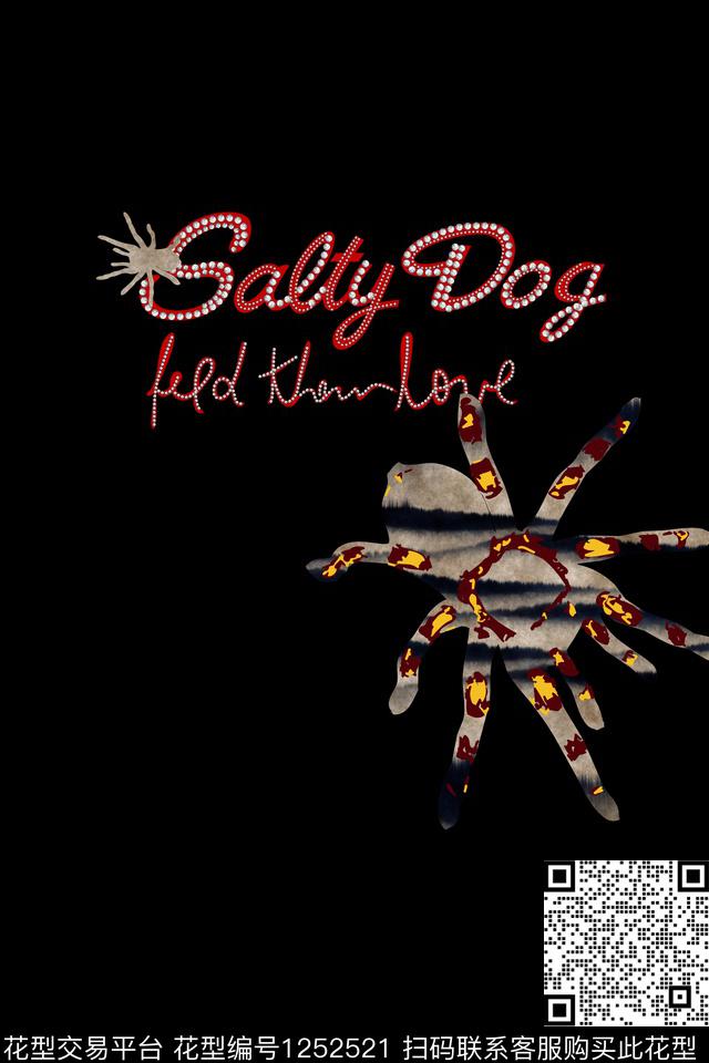 趣味昆虫蜘蛛数码印花华亿平台下载（图片编号: 1252521） - 瓦栏（Walan）