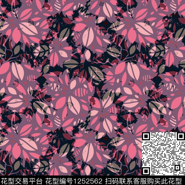 抽象花卉矢量民族风传统印花华亿平台下载（图片编号: 1252562） - 瓦栏（Walan）