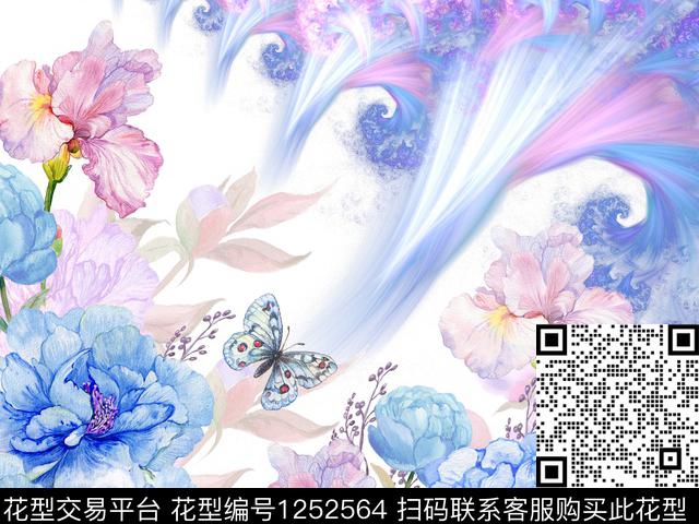 炫彩撞色水彩数码印花华亿平台下载（图片编号: 1252564） - 瓦栏（Walan）