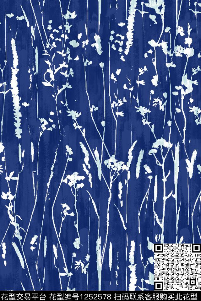 大牌风扎染华亿平台花卉数码印花华亿平台下载（图片编号: 1252578） - 瓦栏（Walan）