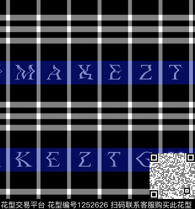 字母格子大牌风传统印花华亿平台下载（图片编号: 1252626） - 瓦栏（Walan）