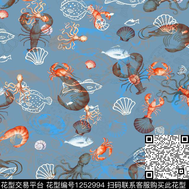 航海海洋海底宝藏数码印花华亿平台下载（图片编号: 1252994） - 瓦栏（Walan）