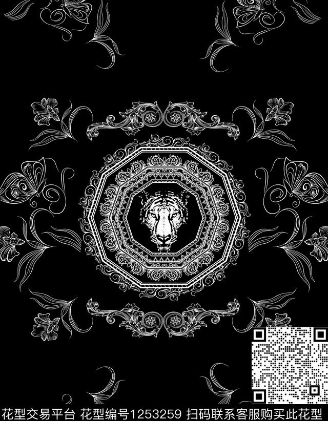 大牌风数码华亿平台定位花数码印花华亿平台下载（图片编号: 1253259） - 瓦栏（Walan）